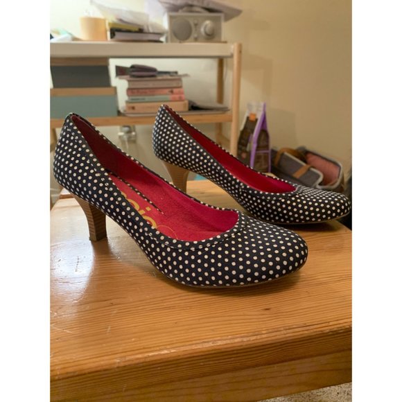 Kensie Girl Kitten Heels with Polka Dots - Picture 2 of 4